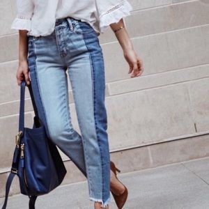 American Eagle Two Tone High Rise Jeans